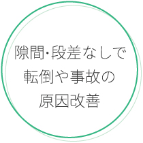 隙間・段差なしで転倒や事故の原因改善